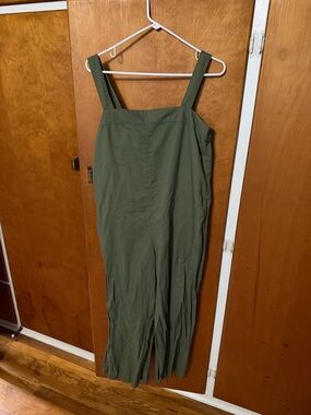Uniqlo Olive Green Wide-Strap Jumpsuit
